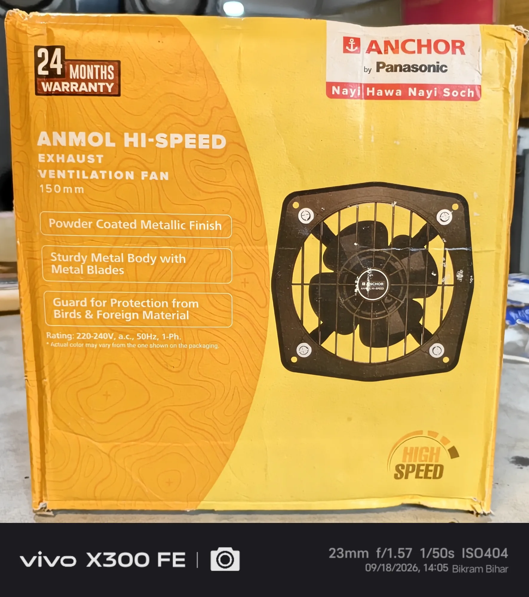 6" (150mm) Exhaust Ventilation Fan